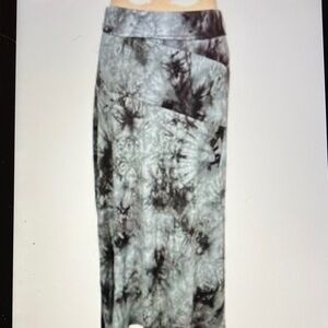Tough love black and gray Tie-Dye Women's maxi Skirt